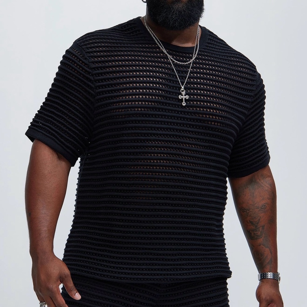 Men’s Mesh knit top fashion nova